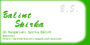 balint spirka business card